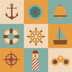 Nautical Elements Collection Play Mat (square) by Salman4z