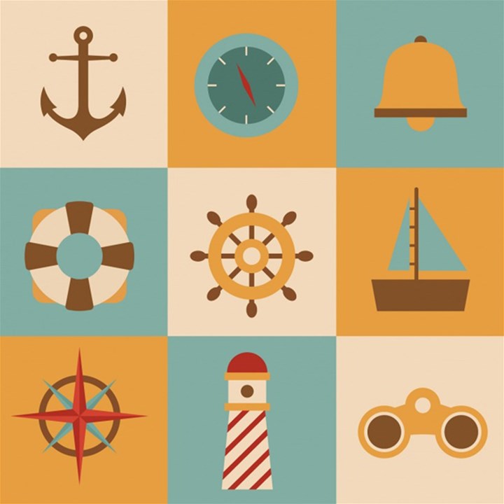 Nautical Elements Collection Play Mat (Square)