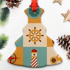 Nautical Elements Collection Christmas Tree Ornament (two Sides) by Salman4z