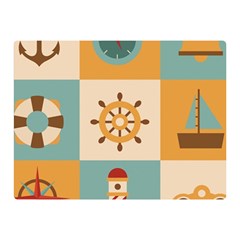 Nautical Elements Collection Two Sides Premium Plush Fleece Blanket (mini) by Salman4z