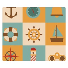 Nautical Elements Collection Two Sides Premium Plush Fleece Blanket (small) by Salman4z