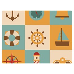 Nautical Elements Collection Two Sides Premium Plush Fleece Blanket (extra Small) by Salman4z