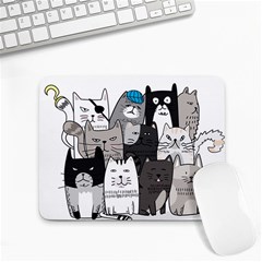 Cute Cat Hand Drawn Cartoon Style Small Mousepad by Salman4z