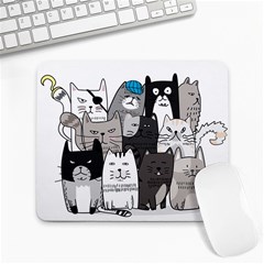 Cute Cat Hand Drawn Cartoon Style Large Mousepad by Salman4z