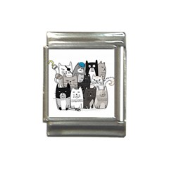 Cute Cat Hand Drawn Cartoon Style Italian Charm (13mm) by Salman4z