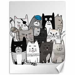 Cute Cat Hand Drawn Cartoon Style Canvas 18  X 24  by Salman4z