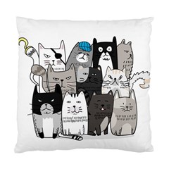 Cute Cat Hand Drawn Cartoon Style Standard Cushion Case (one Side) by Salman4z