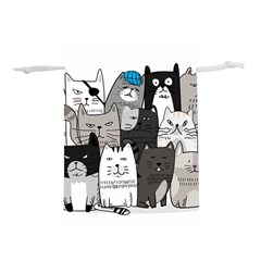 Cute Cat Hand Drawn Cartoon Style Lightweight Drawstring Pouch (m) by Salman4z