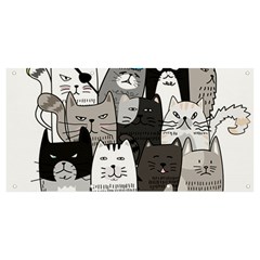 Cute Cat Hand Drawn Cartoon Style Banner And Sign 8  X 4  by Salman4z