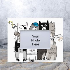 Cute Cat Hand Drawn Cartoon Style White Tabletop Photo Frame 4 x6  by Salman4z