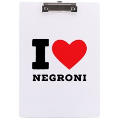 I Love Negroni A4 Acrylic Clipboard by ilovewhateva