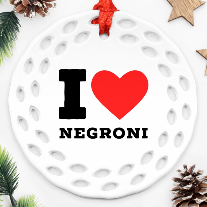 I love negroni Ornament (Round Filigree)