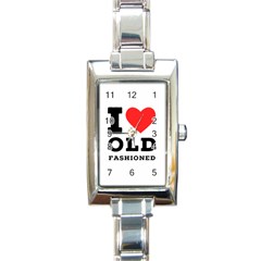 I Love Old Fashioned Rectangle Italian Charm Watch by ilovewhateva