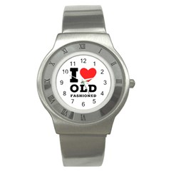 I Love Old Fashioned Stainless Steel Watch