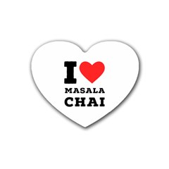 I Love Masala Chai Rubber Heart Coaster (4 Pack) by ilovewhateva