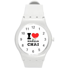 I Love Masala Chai Round Plastic Sport Watch (m) by ilovewhateva