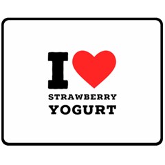 I Love Strawberry Yogurt Fleece Blanket (medium)