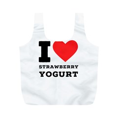 I Love Strawberry Yogurt Full Print Recycle Bag (m) by ilovewhateva