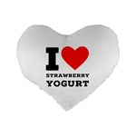 I love strawberry yogurt Standard 16  Premium Flano Heart Shape Cushions Back