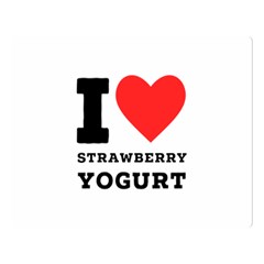 I Love Strawberry Yogurt Two Sides Premium Plush Fleece Blanket (large) by ilovewhateva