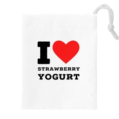 I Love Strawberry Yogurt Drawstring Pouch (4xl) by ilovewhateva