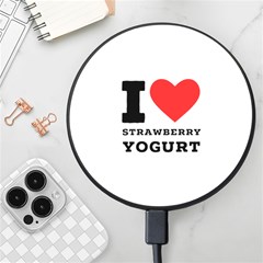 I Love Strawberry Yogurt Wireless Fast Charger(black) by ilovewhateva