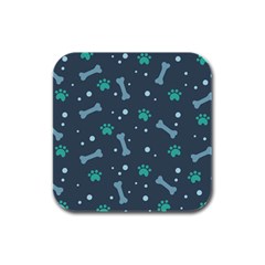 Bons Foot Prints Pattern Background Rubber Square Coaster (4 Pack) by Salman4z