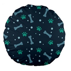 Bons Foot Prints Pattern Background Large 18  Premium Flano Round Cushions by Salman4z