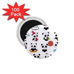 Playing Panda Cartoon 1 75  Magnets (100 Pack)  by Salman4z