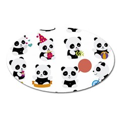 Playing Panda Cartoon Oval Magnet by Salman4z