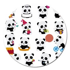 Playing Panda Cartoon Magnet 5  (round) by Salman4z