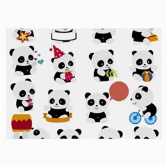 Playing Panda Cartoon Large Glasses Cloth (2 Sides) by Salman4z