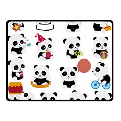 Playing Panda Cartoon Two Sides Fleece Blanket (small) by Salman4z