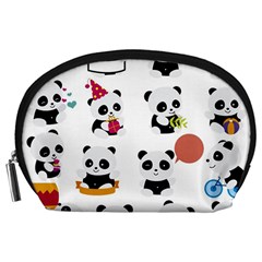 Playing Panda Cartoon Accessory Pouch (large) by Salman4z