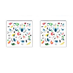 Vector Set Isolates With Cute Birds Scandinavian Style Cufflinks (square) by Salman4z