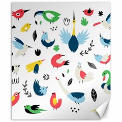 Vector Set Isolates With Cute Birds Scandinavian Style Canvas 8  X 10  by Salman4z