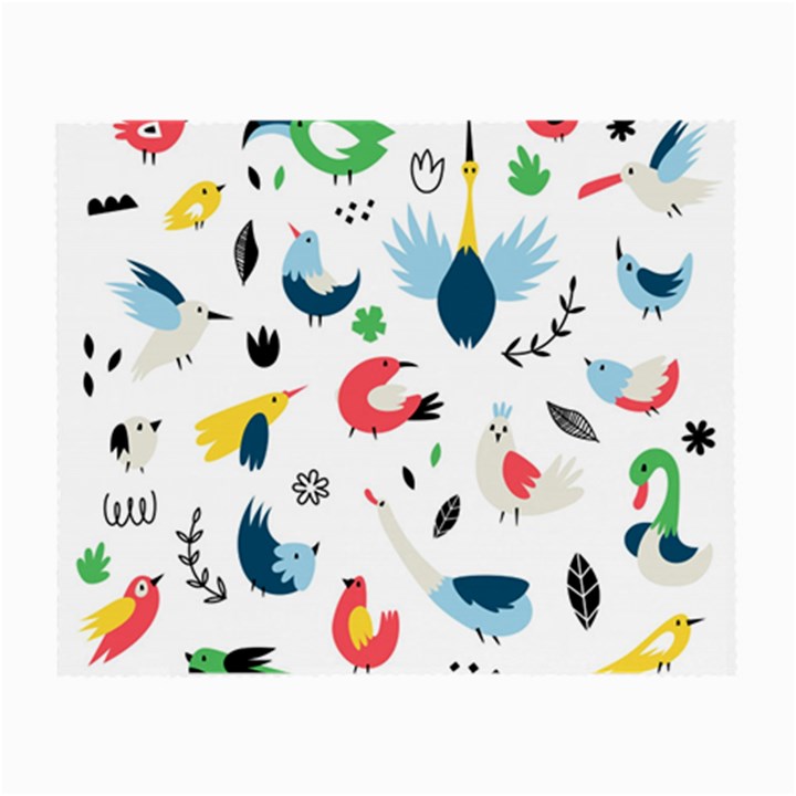 Vector Set Isolates With Cute Birds Scandinavian Style Small Glasses Cloth (2 Sides)