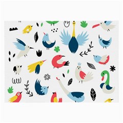 Vector Set Isolates With Cute Birds Scandinavian Style Large Glasses Cloth by Salman4z