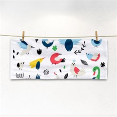 Vector Set Isolates With Cute Birds Scandinavian Style Hand Towel by Salman4z