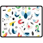 Vector Set Isolates With Cute Birds Scandinavian Style Fleece Blanket (Large) 80 x60  Blanket Front