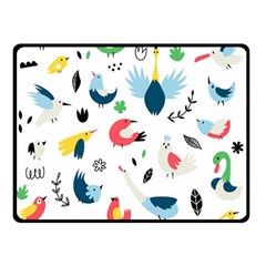 Vector Set Isolates With Cute Birds Scandinavian Style Two Sides Fleece Blanket (small) by Salman4z