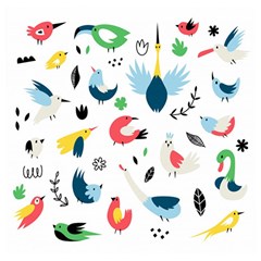 Vector Set Isolates With Cute Birds Scandinavian Style Wooden Puzzle Square by Salman4z