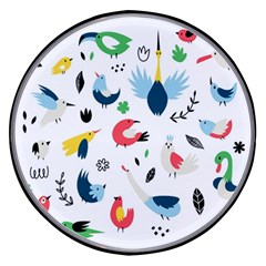 Vector Set Isolates With Cute Birds Scandinavian Style Wireless Fast Charger(black) by Salman4z