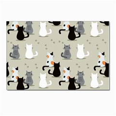 Cute Cat Seamless Pattern Postcards 5  X 7  (pkg Of 10) by Salman4z