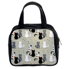 Cute Cat Seamless Pattern Classic Handbag (two Sides) by Salman4z