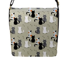 Cute Cat Seamless Pattern Flap Closure Messenger Bag (l) by Salman4z