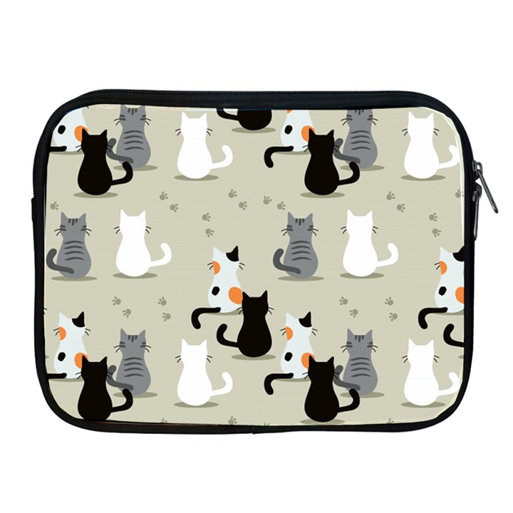 Cute Cat Seamless Pattern Apple iPad 2/3/4 Zipper Cases