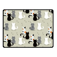 Cute Cat Seamless Pattern Two Sides Fleece Blanket (small) by Salman4z