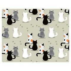 Cute Cat Seamless Pattern Two Sides Premium Plush Fleece Blanket (medium) by Salman4z