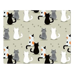 Cute Cat Seamless Pattern Two Sides Premium Plush Fleece Blanket (large) by Salman4z